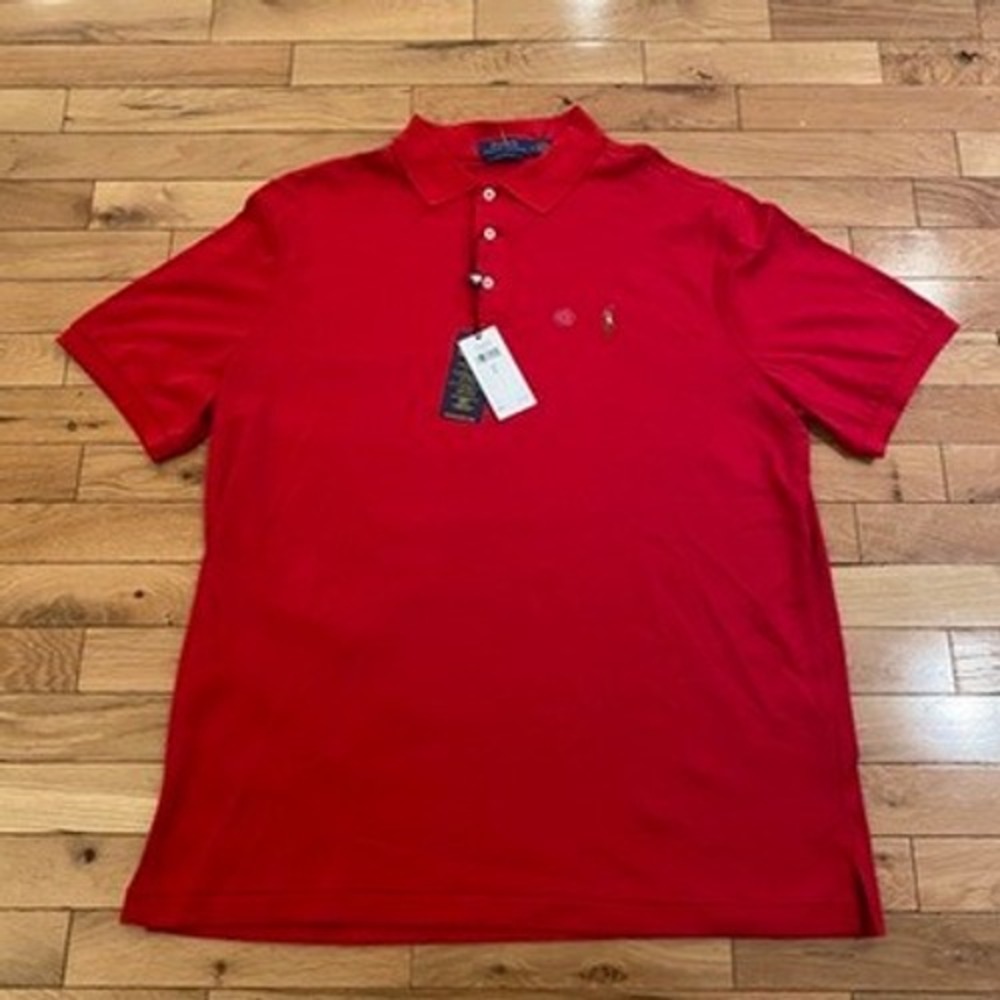 Polo Ralph Lauren Mens Classic Fit Red Cotton Mesh Polo Shirt L 710832748043 NEW